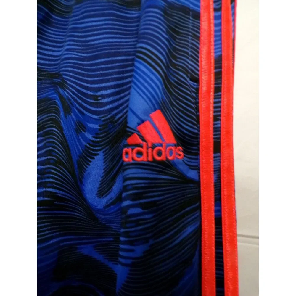 Adidas Blue Track Pants with Red Side Stripe